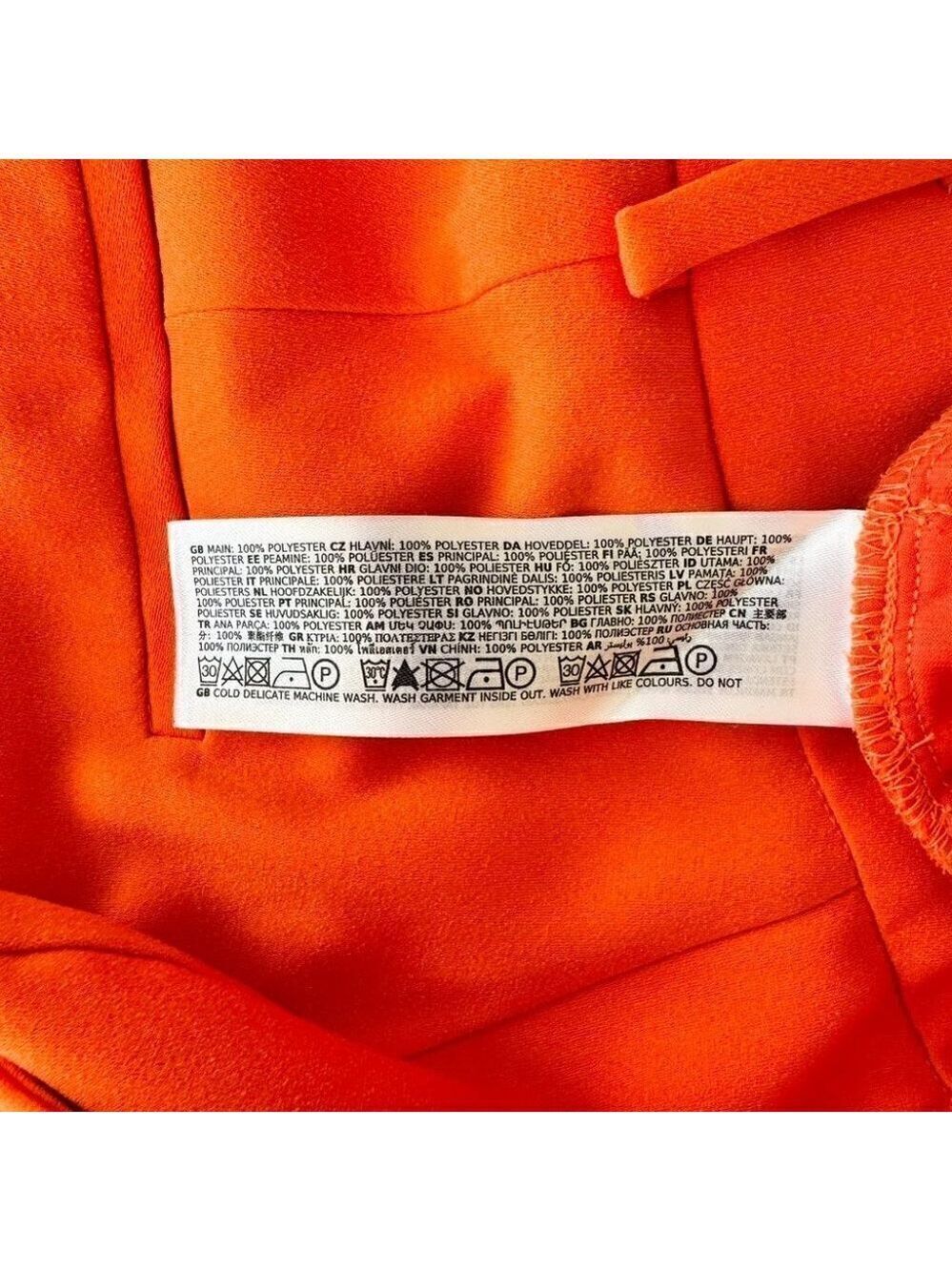Ever New Wide Leg Isla Trousers Orange Gerbera Womens Size 10 Petite New - Picture 8 of 12